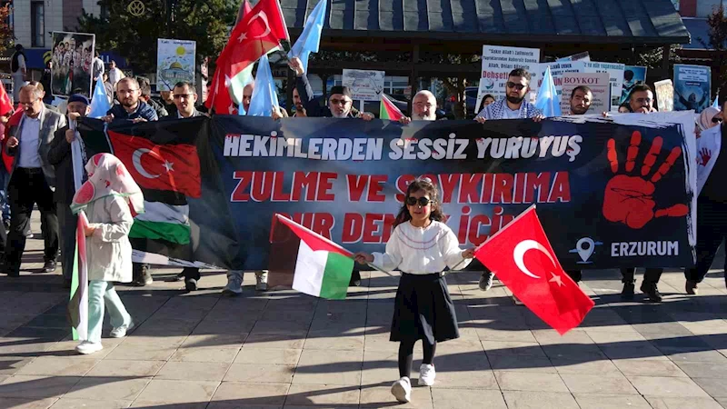 Sağlıkçıların Erzurum’da 47 haftalık sessiz yürüyüşü