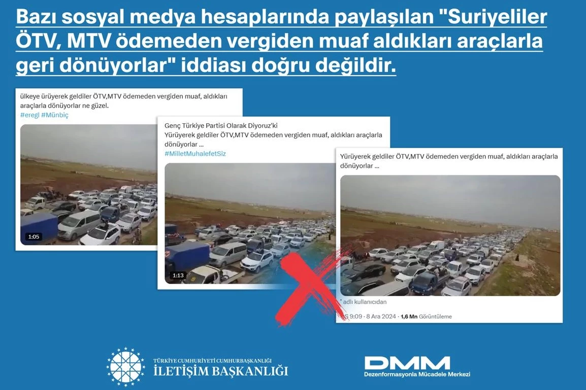 Suriyelilerin ayrıcalıklı dönüş iddialarına İletişim