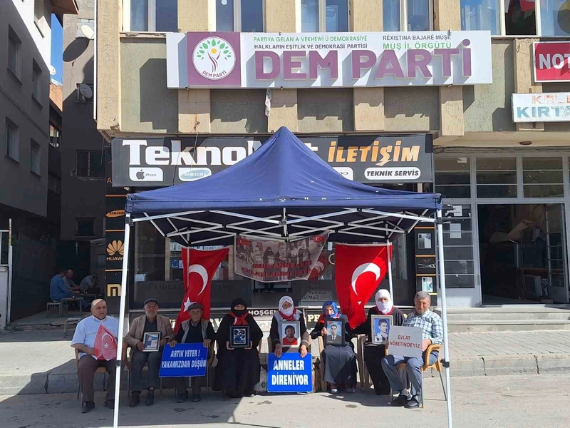 Muş’ta evlat nöbeti 216’ncı haftasında sürüyor