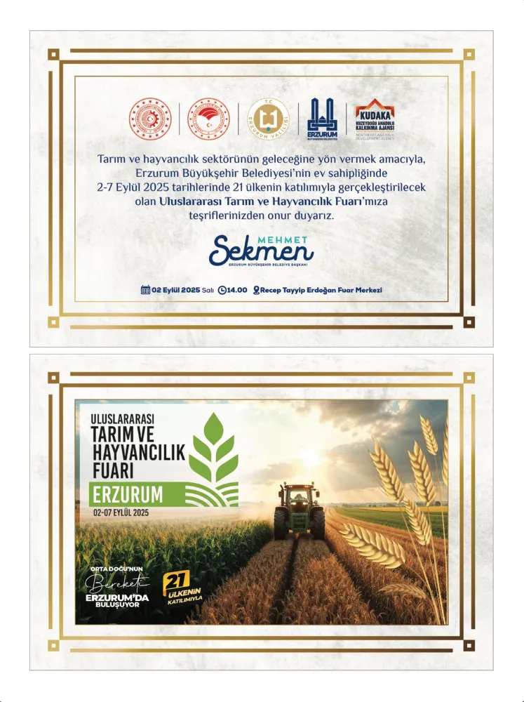 Tarım ve Orman Bakanı Erzurum’a Geliyor